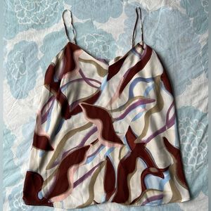 Abstract silky camisole top